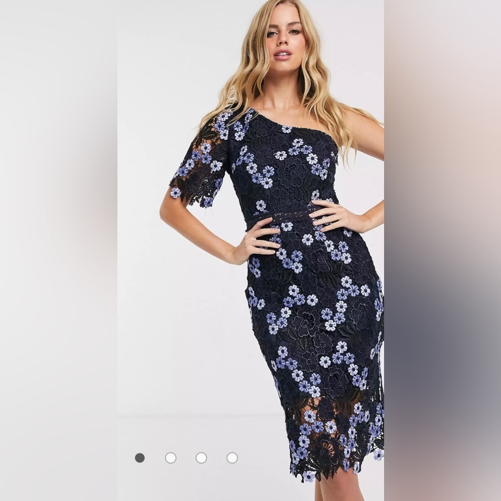 Blue Midi Dress - Wedding Guest - Chi Chi London